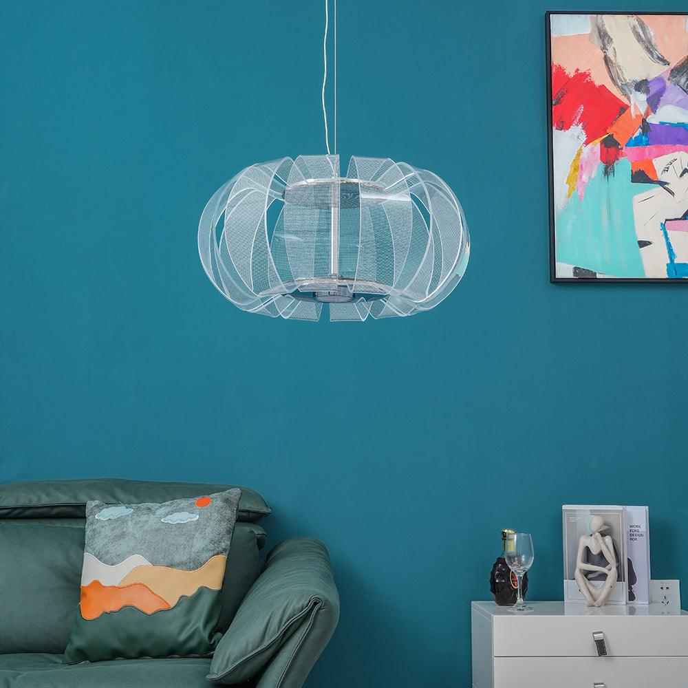 Timothy Modern Oval Acrylic Globe LED Pendant Light Chrome Finish Hanging Ceiling Fixture