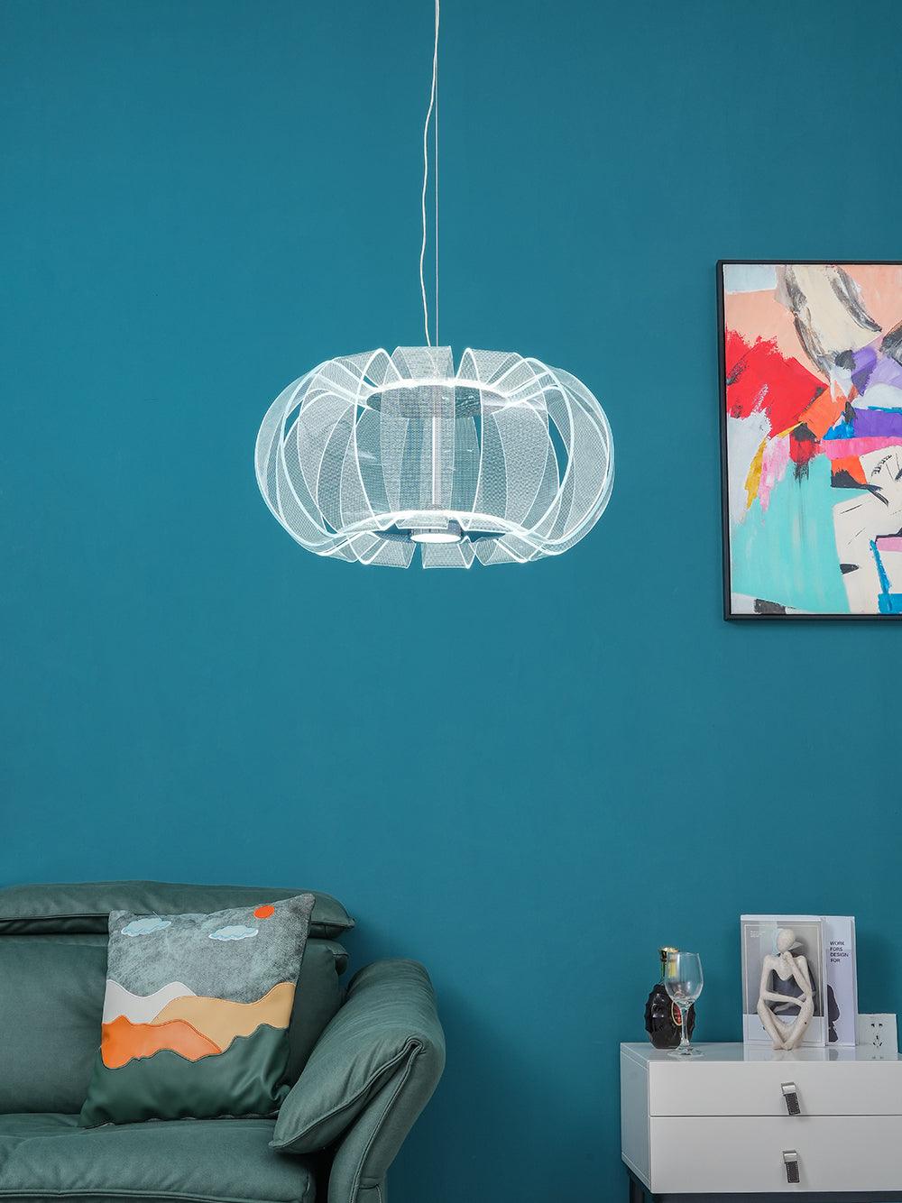 Timothy Modern Oval Acrylic Globe LED Pendant Light Chrome Finish Hanging Ceiling Fixture