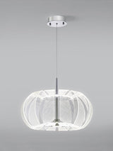 Timothy Modern Oval Acrylic Globe LED Pendant Light Chrome Finish Hanging Ceiling Fixture