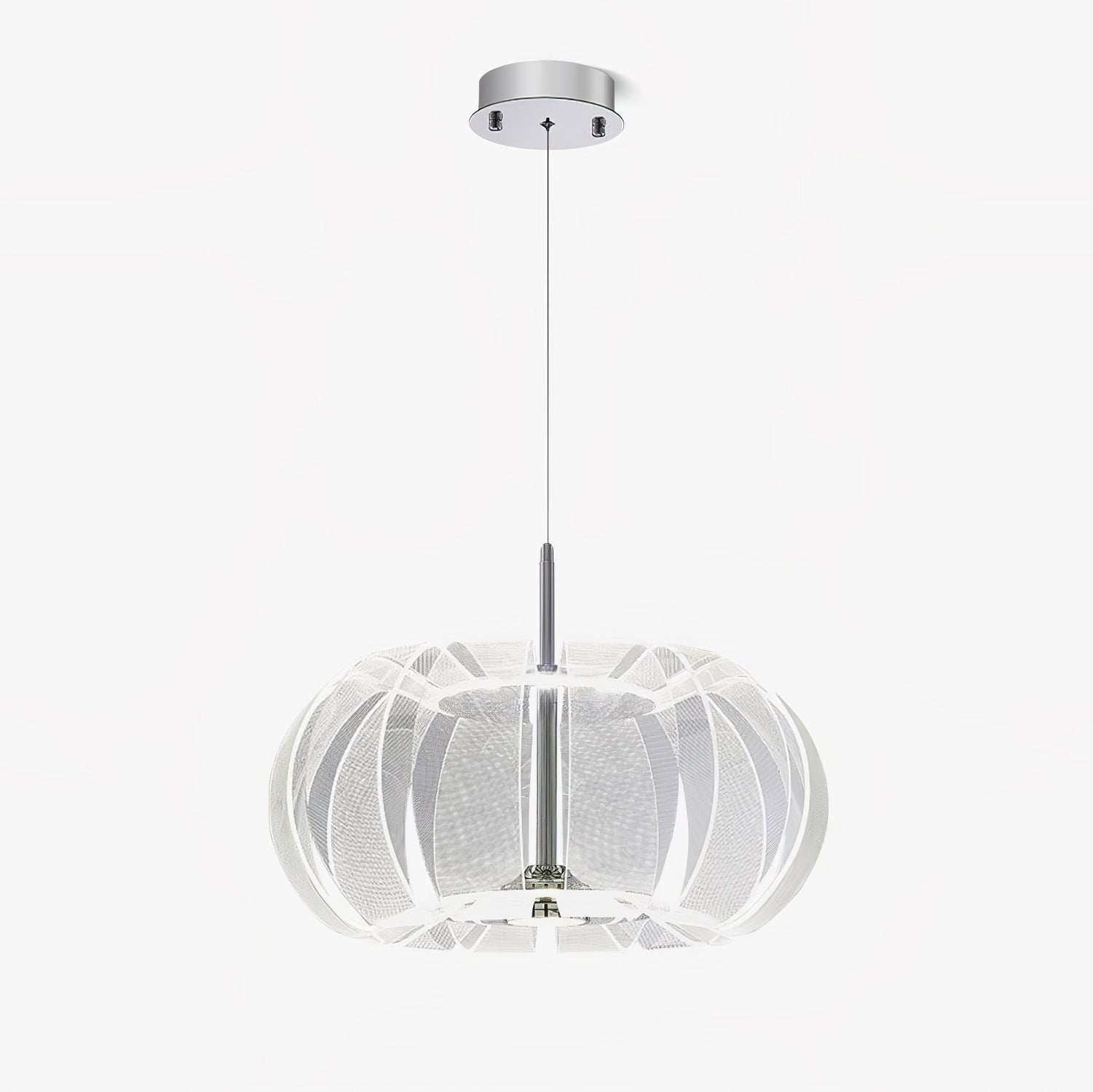Timothy Modern Oval Acrylic Globe LED Pendant Light Chrome Finish Hanging Ceiling Fixture