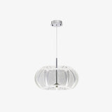 Timothy Modern Oval Acrylic Globe LED Pendant Light Chrome Finish Hanging Ceiling Fixture