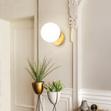 Tip of the Tongue Modern Glass Globe Wall Sconce Gold Finish Indoor Sconce Set of 2