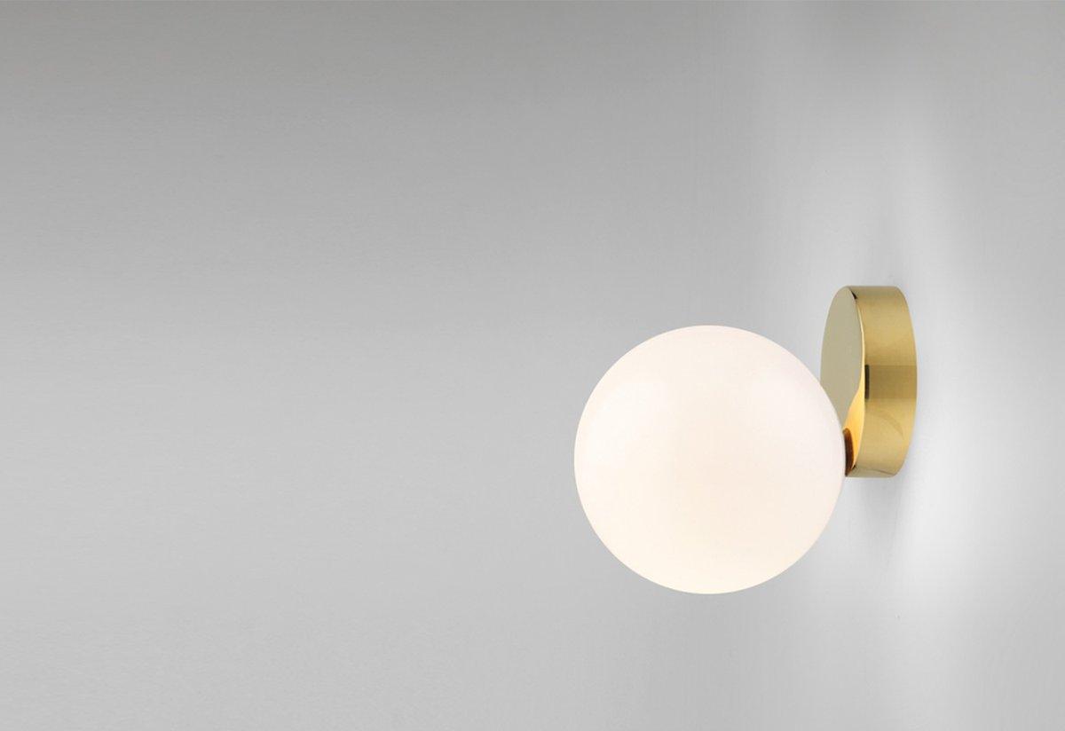Tip of the Tongue Modern Glass Globe Wall Sconce Gold Finish Indoor Sconce Set of 2
