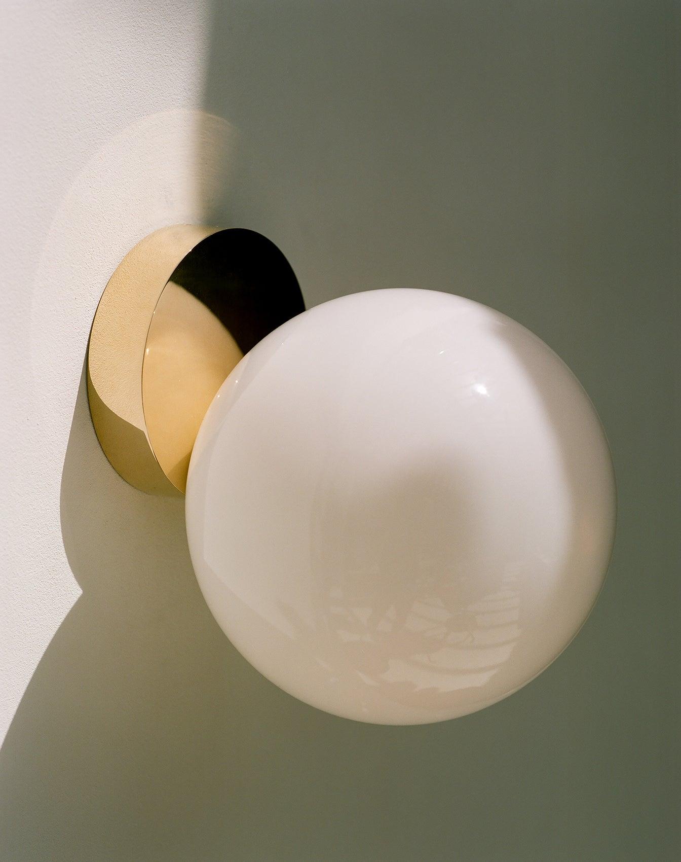 Tip of the Tongue Modern Glass Globe Wall Sconce Gold Finish Indoor Sconce Set of 2