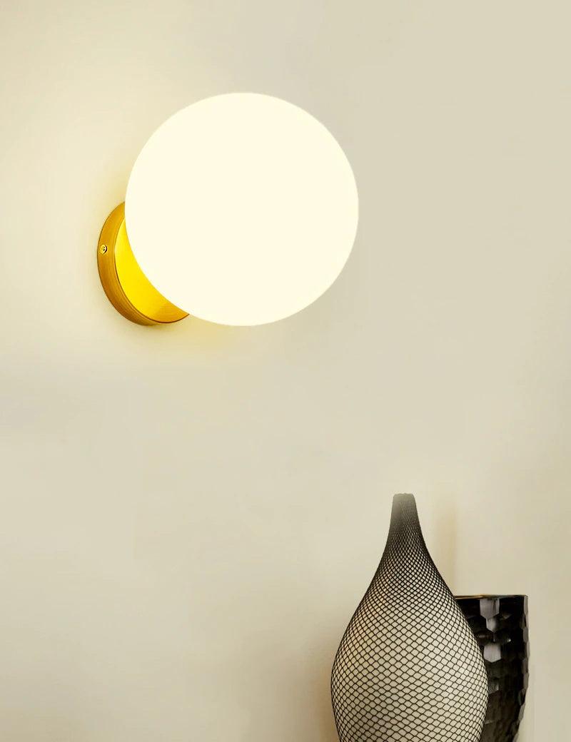 Tip of the Tongue Modern Glass Globe Wall Sconce Gold Finish Indoor Sconce Set of 2