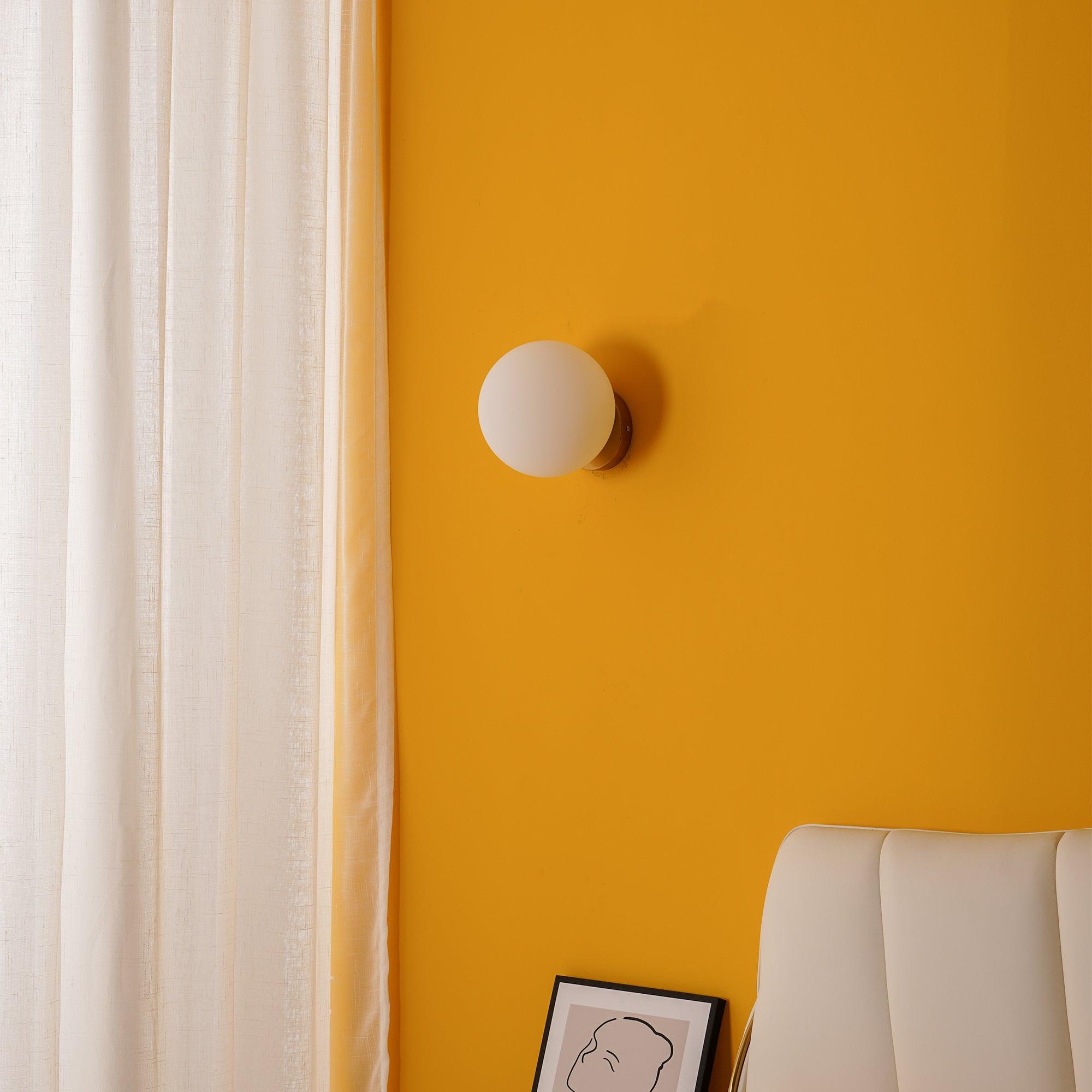 Tip of the Tongue Modern Glass Globe Wall Sconce Gold Finish Indoor Sconce Set of 2