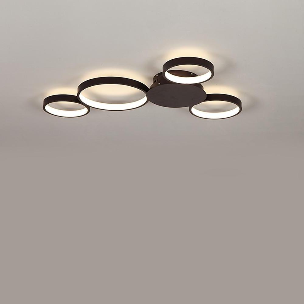 Modern 4 Ring LED Flush Mount Ceiling Light Silica Gel Cluster Fixture for Living Room