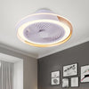 Modern White Flush Mount Bladeless Ceiling Fan with Dimmable LED Light for Low Ceilings