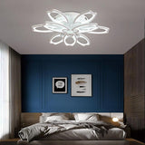 Modern Flower Petal LED Flush Mount Ceiling Light Dimmable White Petal Design Fixture