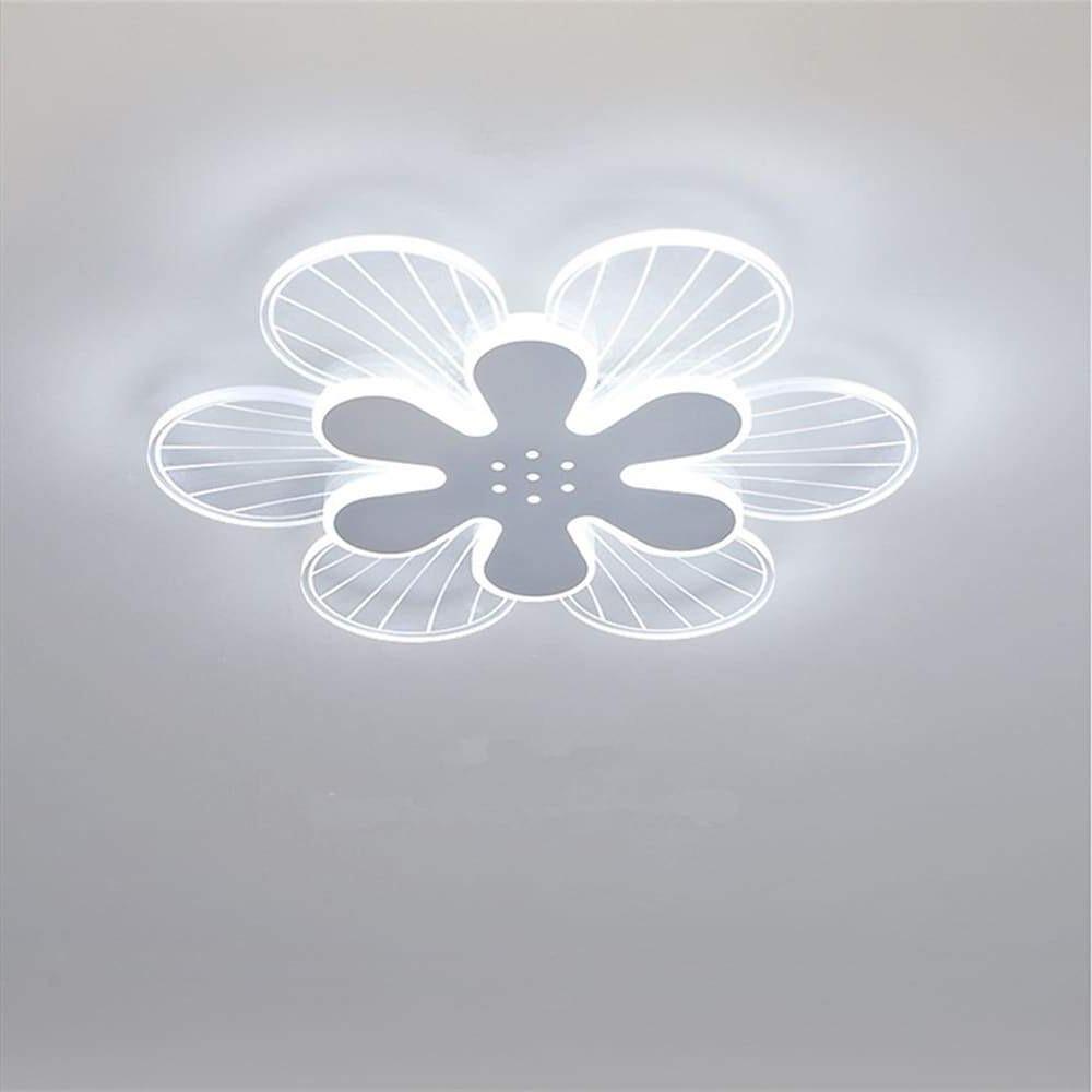 Modern White LED Flower Shape Ceiling Light Flush Mount Geometric Floral Fixture