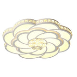 Modern Flower Swirl LED Flush Mount Ceiling Light Metal Acrylic Petal Fixture for Bedroom