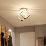 Minimalist 2 Ring LED Ceiling Light Modern Geometric Flush Mount Fixture for Hallways
