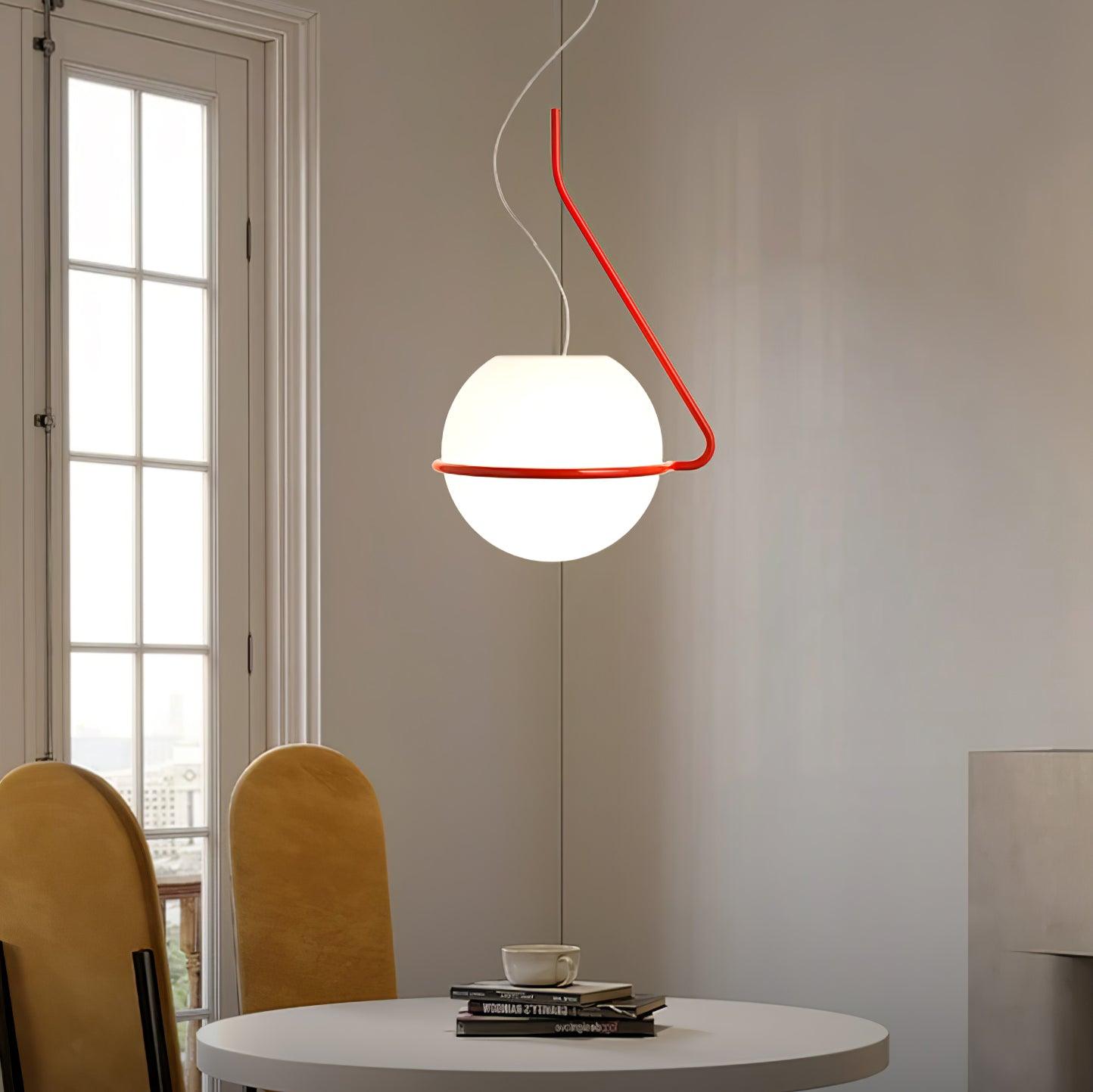 Tonda Curved Metal Hanging Pendant Lamp with Acrylic Diffuser for Modern Interiors