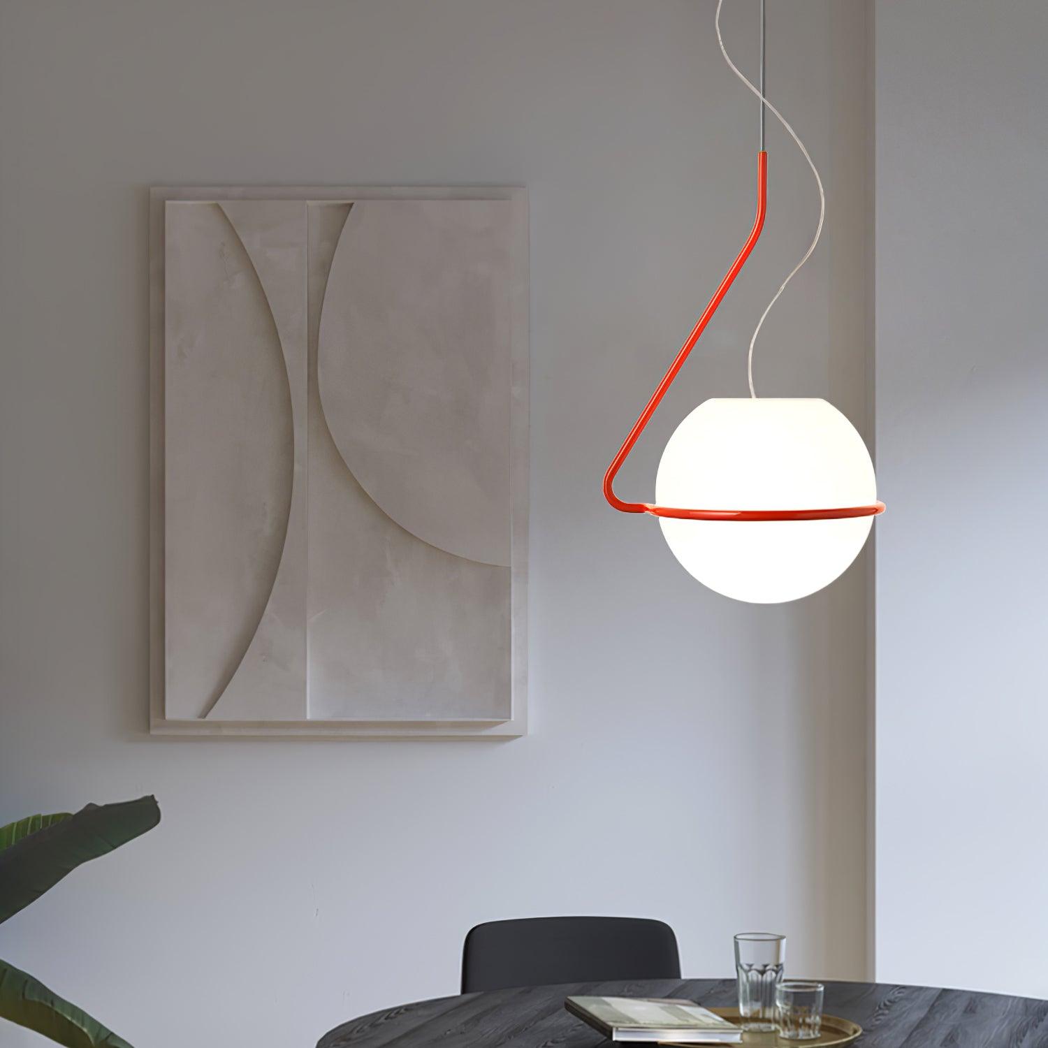 Tonda Curved Metal Hanging Pendant Lamp with Acrylic Diffuser for Modern Interiors