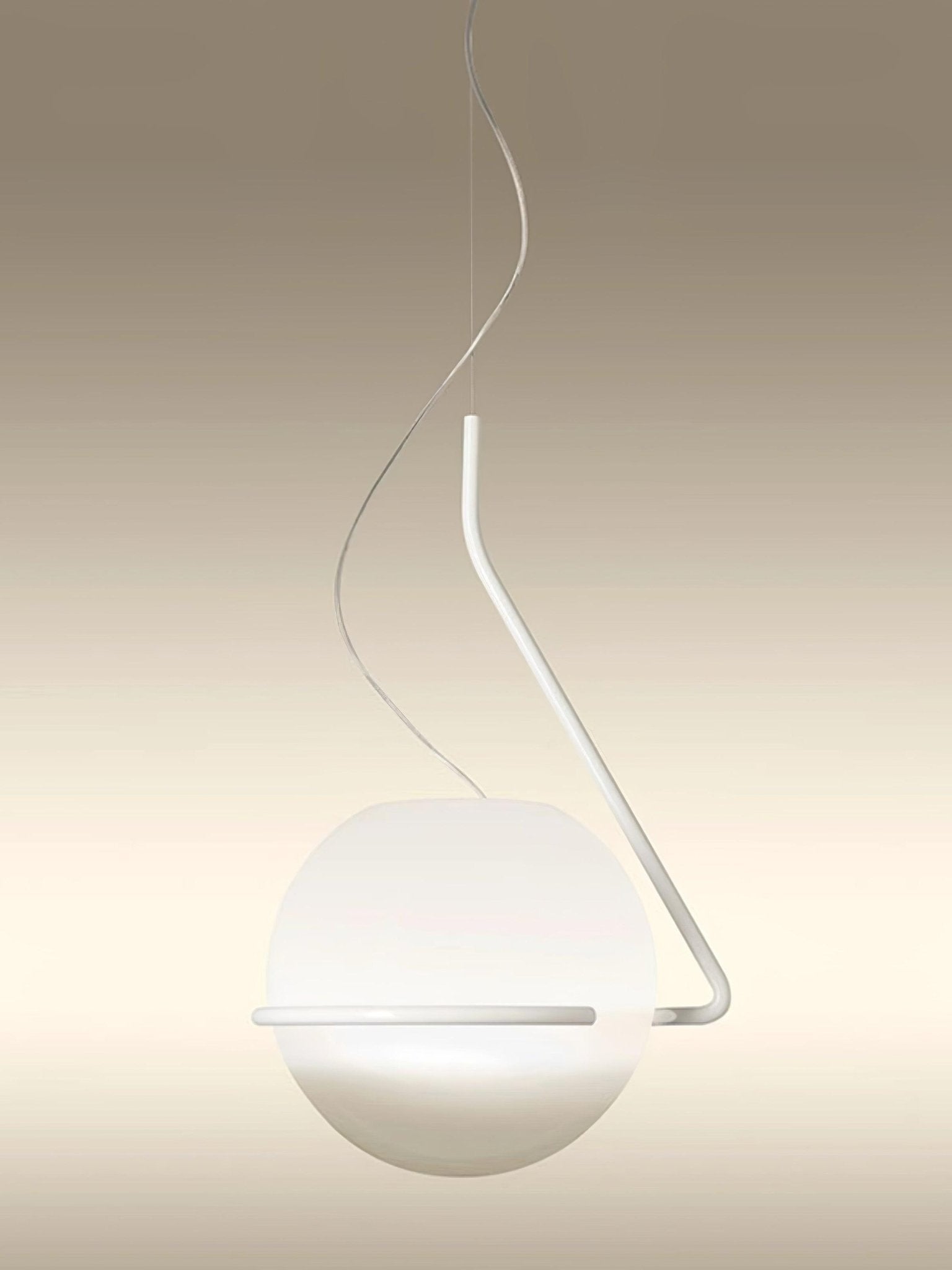 Tonda Curved Metal Hanging Pendant Lamp with Acrylic Diffuser for Modern Interiors