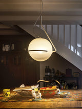 Tonda Curved Metal Hanging Pendant Lamp with Acrylic Diffuser for Modern Interiors