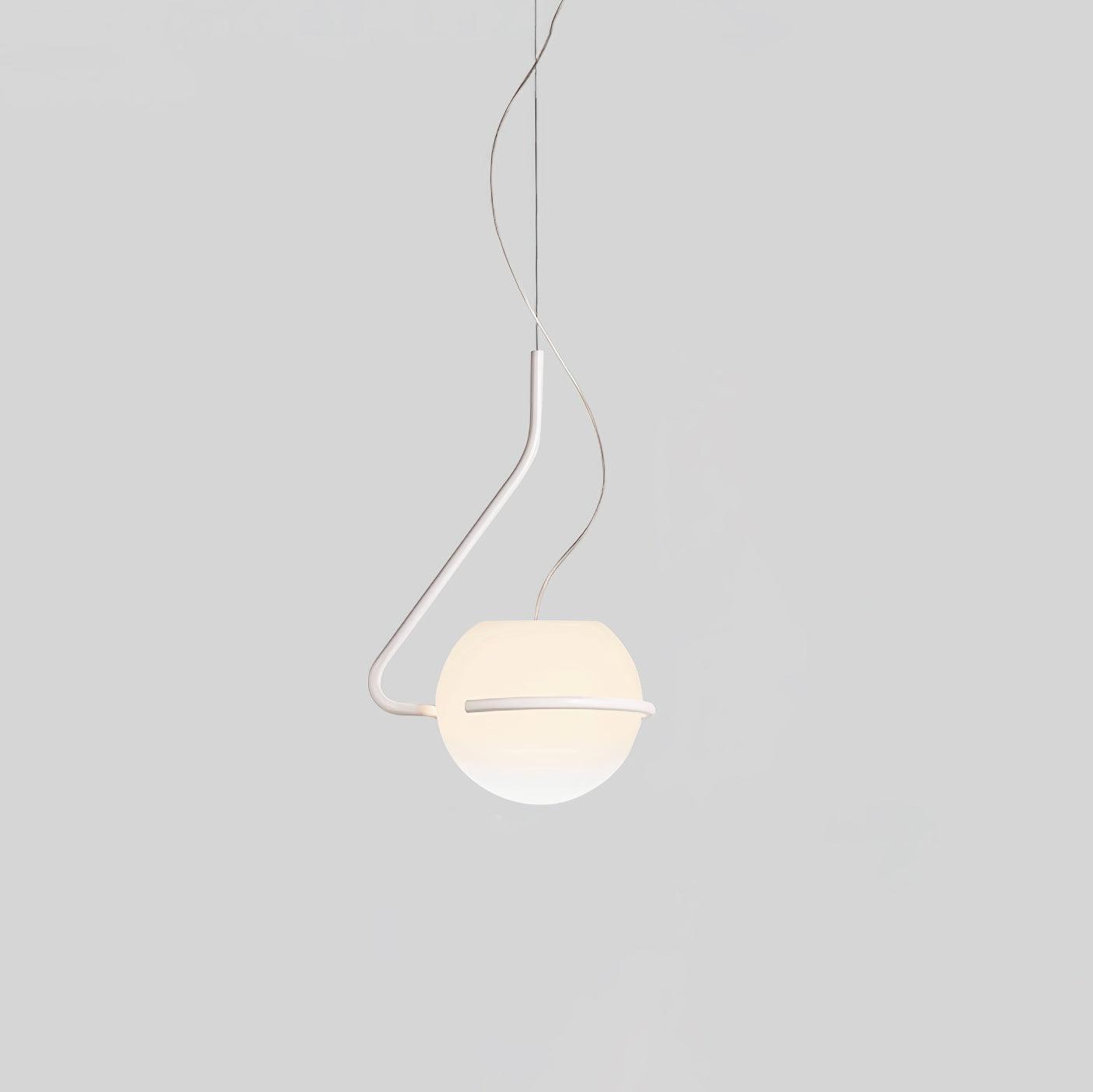 Tonda Curved Metal Hanging Pendant Lamp with Acrylic Diffuser for Modern Interiors
