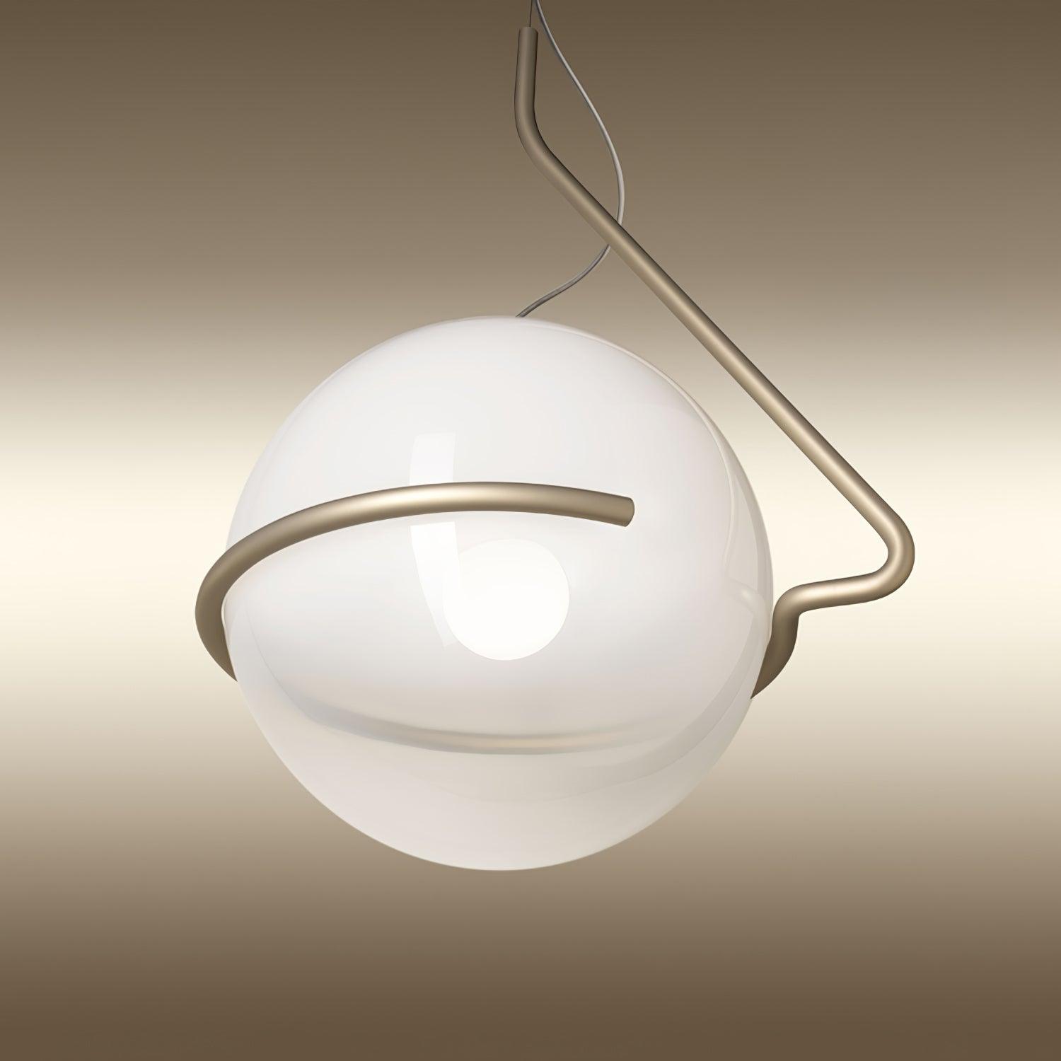 Tonda Curved Metal Hanging Pendant Lamp with Acrylic Diffuser for Modern Interiors