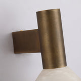Torres Modern Alabaster Wall Sconce Brass Cone Shade Indoor Lighting Fixture