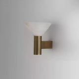 Torres Modern Alabaster Wall Sconce Brass Cone Shade Indoor Lighting Fixture