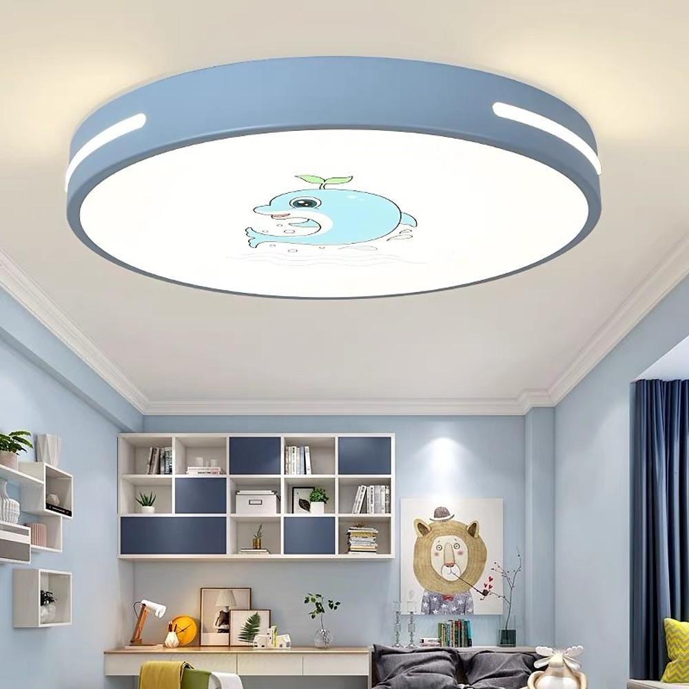 Modern Patterned LED Flush Mount Ceiling Light Round Acrylic Fixture for Kids Bedroom