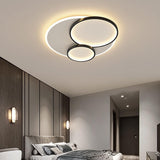 Modern Three Ring Geometric LED Ceiling Light Metal Flush Mount Fixture for Bedroom and Living Room
