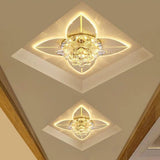 Modern 4 Pointed Star LED Crystal Ceiling Light Multi Color Flush Mount for Bedroom