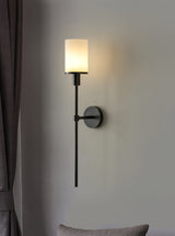 Tracie Transitional Alabaster and Glass Wall Sconce Light for Bathroom Vanity