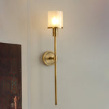 Tracie Transitional Alabaster and Glass Wall Sconce Light for Bathroom Vanity