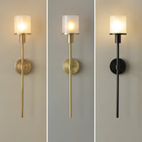 Tracie Transitional Alabaster and Glass Wall Sconce Light for Bathroom Vanity