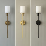 Tracie Transitional Alabaster and Glass Wall Sconce Light for Bathroom Vanity