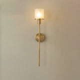 Tracie Transitional Alabaster and Glass Wall Sconce Light for Bathroom Vanity