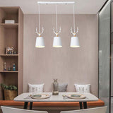 Traditional 3 Light Antler Design Country Chandelier Metal Pendant Ceiling Light for Farmhouse Decor