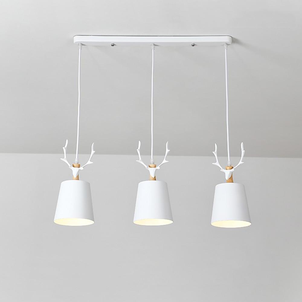 Traditional 3 Light Antler Design Country Chandelier Metal Pendant Ceiling Light for Farmhouse Decor