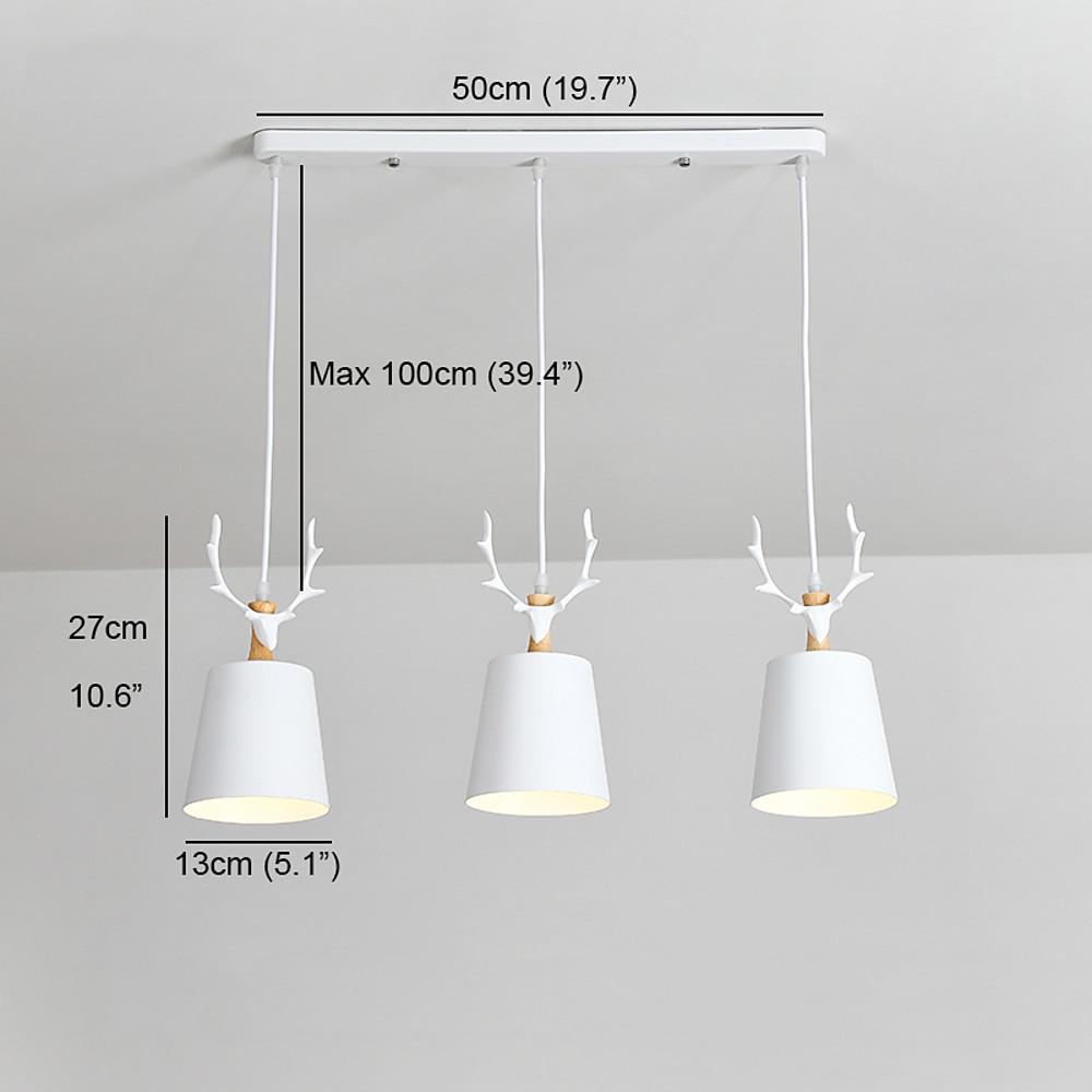 Traditional 3 Light Antler Design Country Chandelier Metal Pendant Ceiling Light for Farmhouse Decor