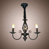 Traditional 3 Light Candle Style Farmhouse Chandelier in Oil Rubbed Bronze Finish