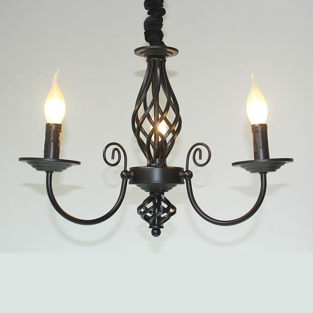 Traditional 3 Light Candle Style Farmhouse Chandelier in Oil Rubbed Bronze Finish
