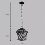 Traditional Glass Lantern Pendant Lighting with Electroplated Metal Finish and Adjustable Cord
