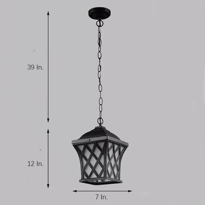 Traditional Glass Lantern Pendant Lighting with Electroplated Metal Finish and Adjustable Cord