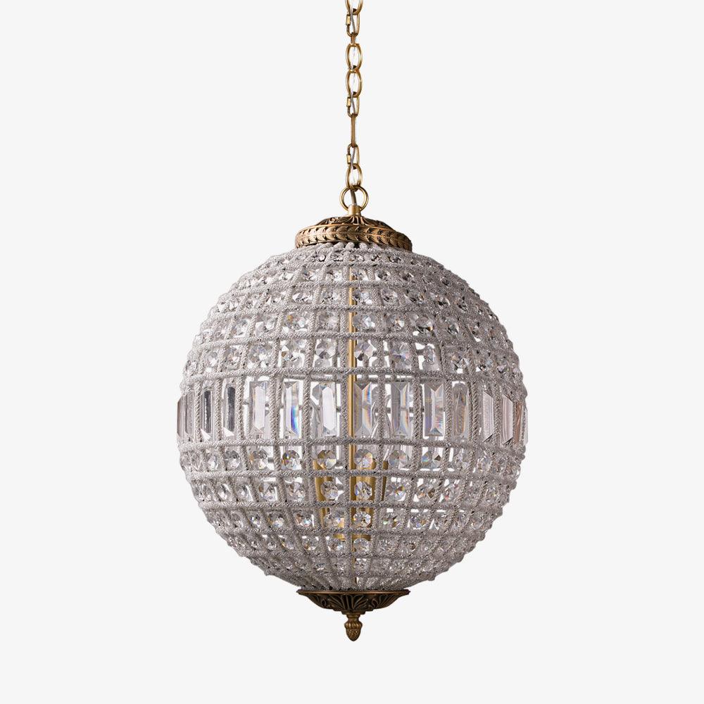 Traditional Gold Crystal Globe Pendant Chandelier for Elegant Interior Lighting