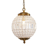 Traditional Gold Crystal Globe Pendant Chandelier for Elegant Interior Lighting