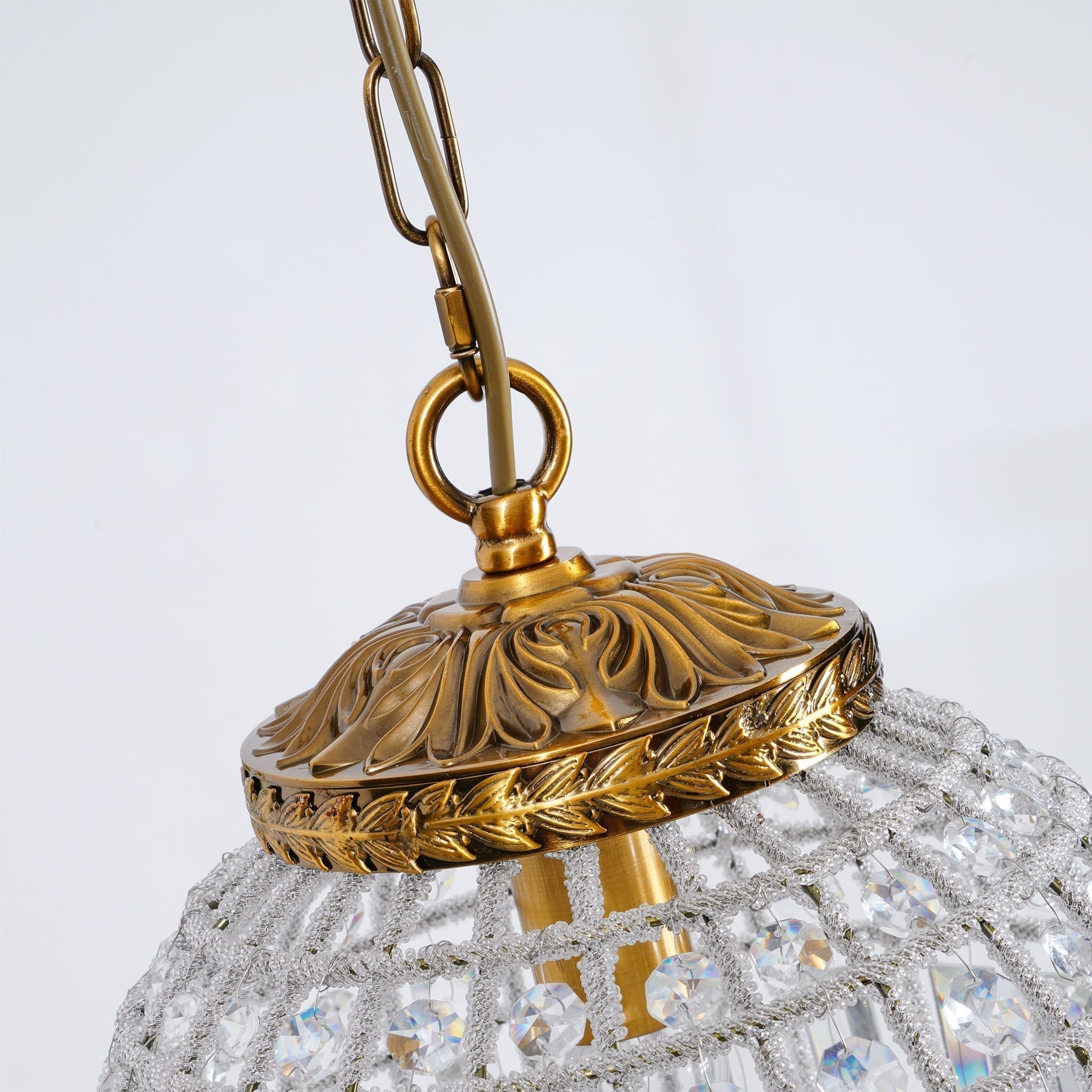 Traditional Gold Crystal Globe Pendant Chandelier for Elegant Interior Lighting