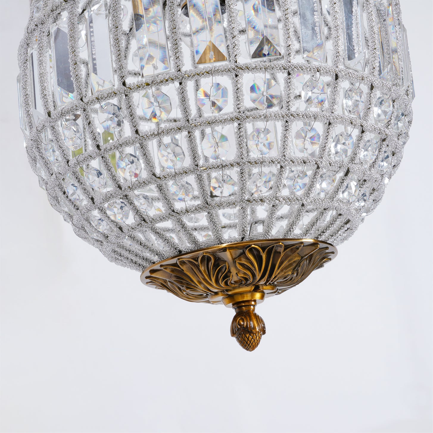 Traditional Gold Crystal Globe Pendant Chandelier for Elegant Interior Lighting