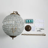 Traditional Gold Crystal Globe Pendant Chandelier for Elegant Interior Lighting