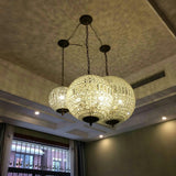 Traditional Gold Crystal Globe Pendant Chandelier for Elegant Interior Lighting