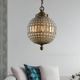 Traditional Gold Crystal Globe Pendant Chandelier for Elegant Interior Lighting