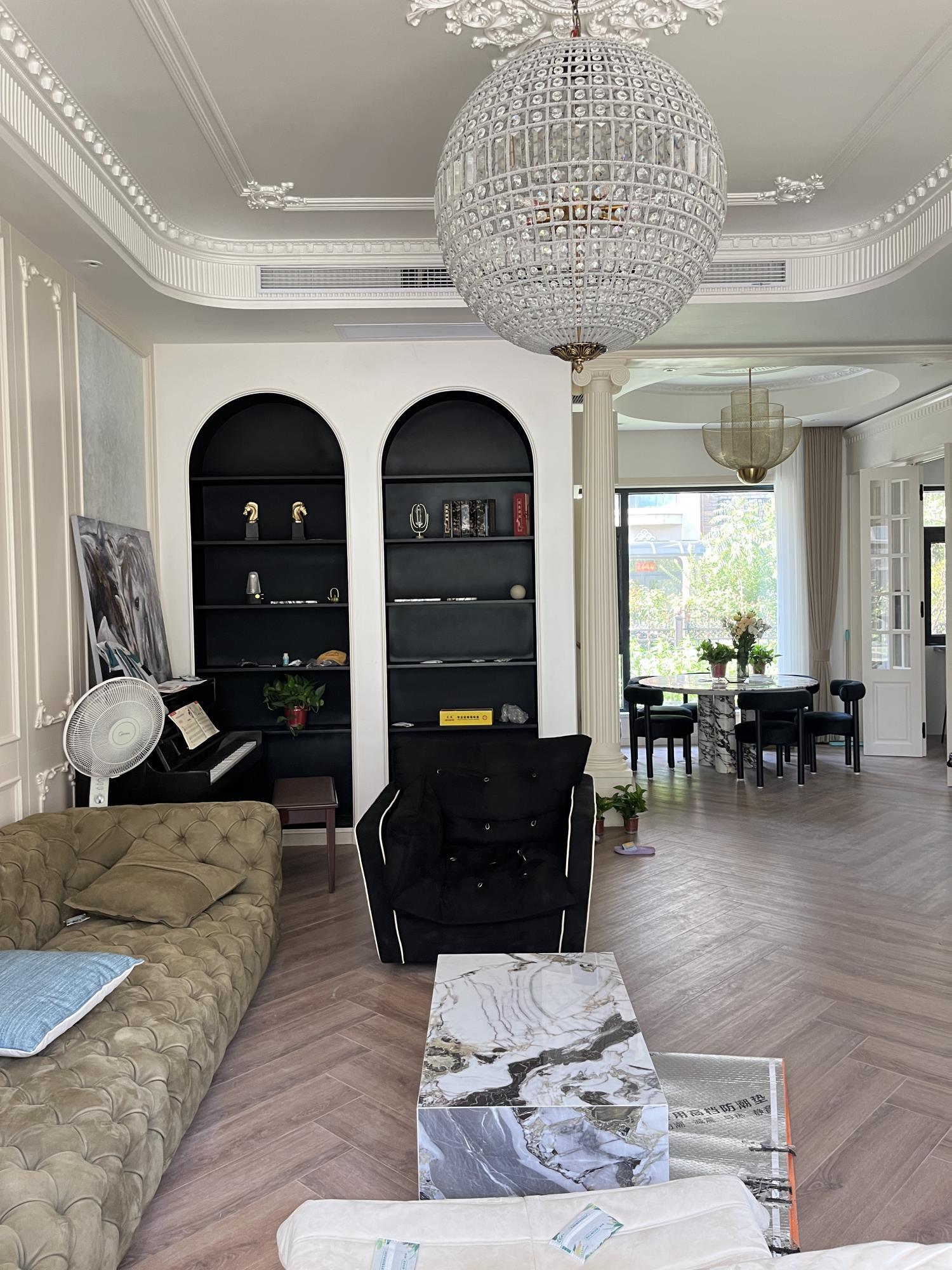Traditional Gold Crystal Globe Pendant Chandelier for Elegant Interior Lighting