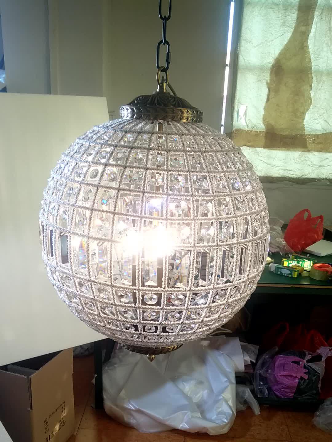 Traditional Gold Crystal Globe Pendant Chandelier for Elegant Interior Lighting
