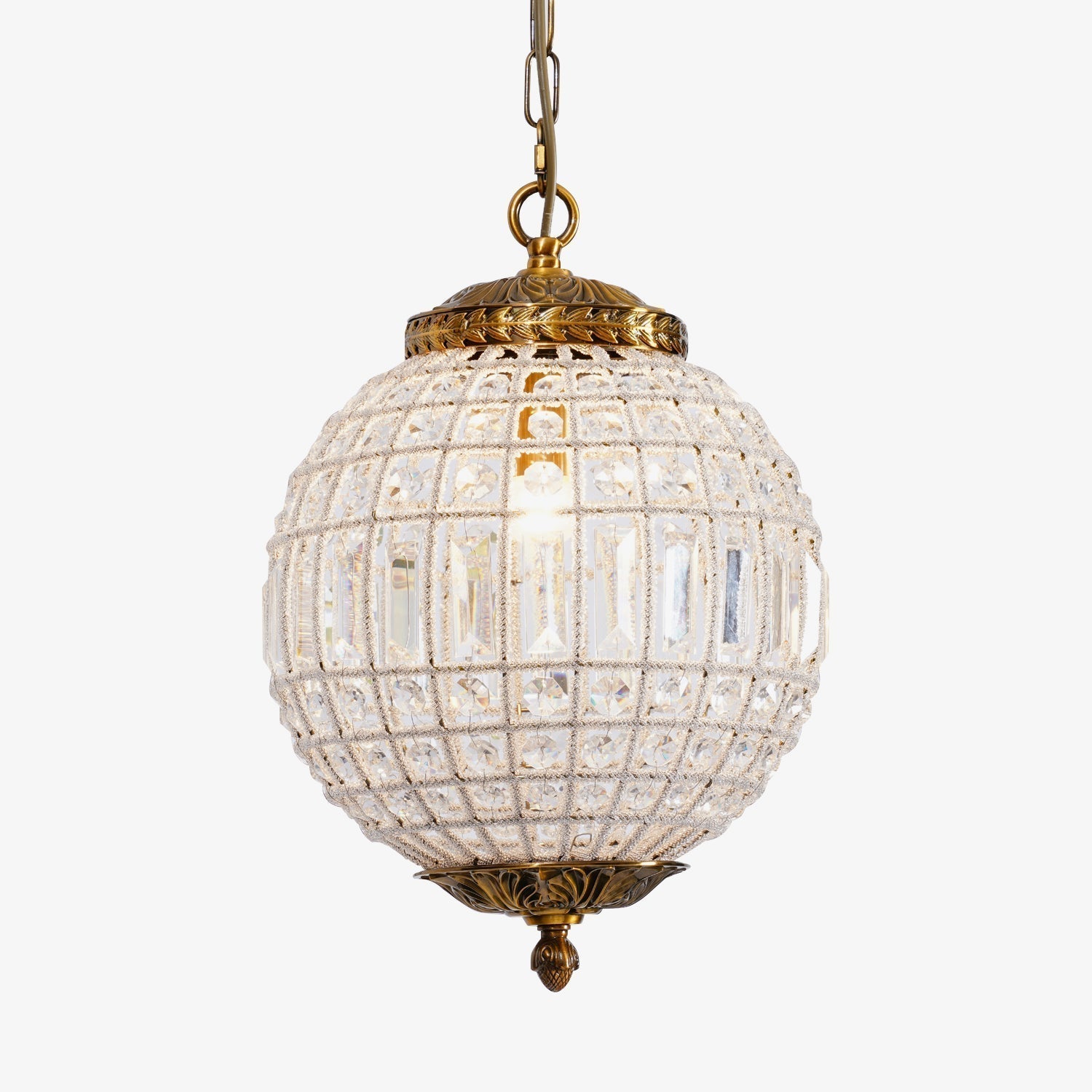 Traditional Gold Crystal Globe Pendant Chandelier for Elegant Interior Lighting