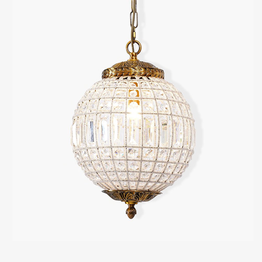 Traditional Gold Crystal Globe Pendant Chandelier for Elegant Interior Lighting